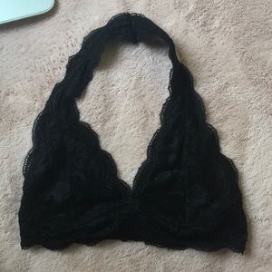 Scalloped Trim Floral Lace Bralette